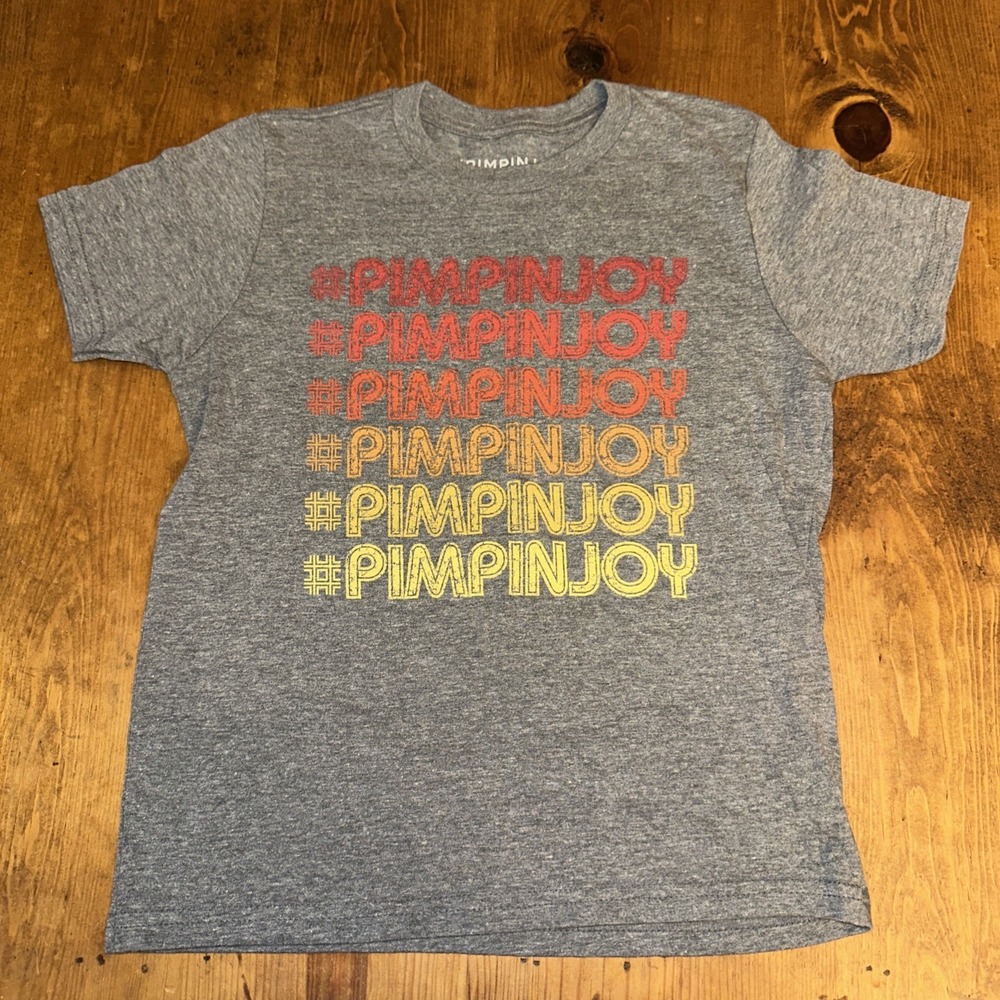 Pimpin Joy Size M Grey Short Sleeve T Shirt